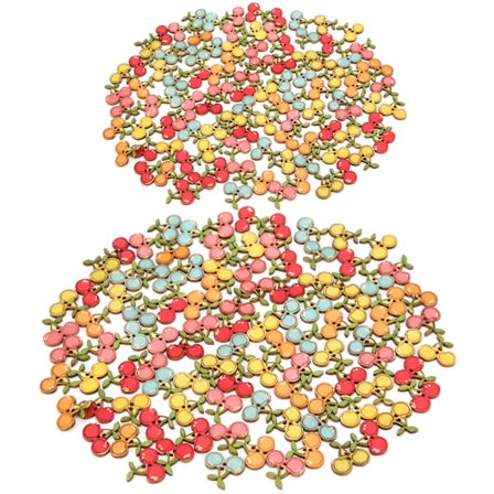 200 st färgade träknappar blandade stockar körsbärsknappar för sömnad barn tröja hantverk