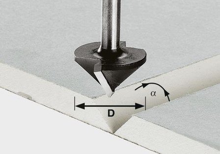 Festool HW S8 D12,5/45° Gipskartongfräs 8mm spindel, Maskintillbehör & förbrukning