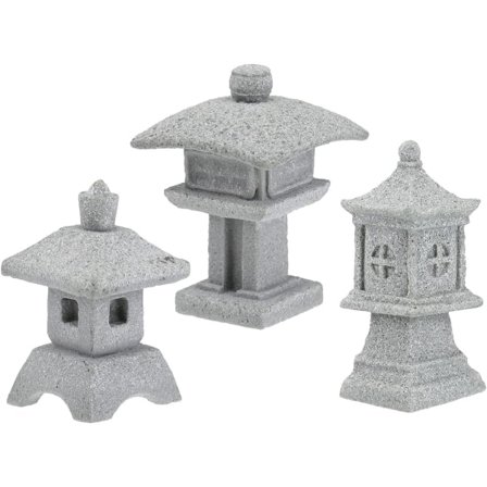 Galaxy 3st Kinesisk Pagodstaty Miniatyrpagod Bonsai Dekoration Sandstenskulptur (Lysegrå)