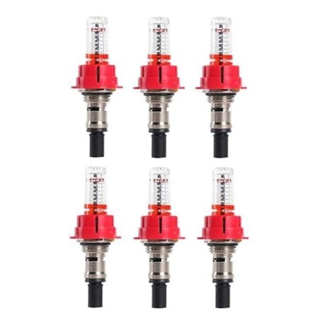 6 stk Gulvvarme Manifold Strømningsmåler, Visuell Strømningsovervåking Regulator for Gulvvarme