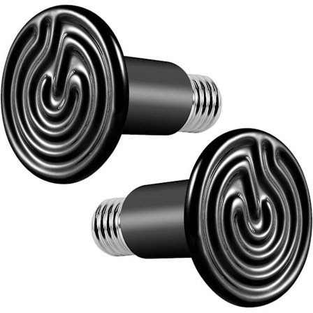 100w Terrarium Reptil Varmepære, Keramisk Varmeafgiver, Intet Lys E27 Sort Keramisk Varmelampe Kæledyr Keramisk Varmepære, 2 Pakke