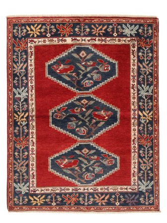 Håndknyttet Kazak Fine Teppe 121X153 Mørk Rød/Svart