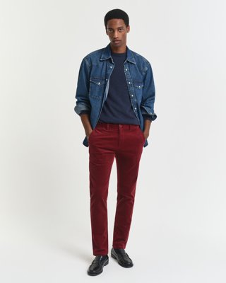 GANT - Slim fit corduroy chinos til herre plumped red