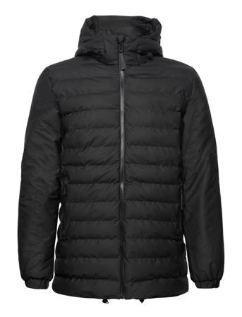 Trekker Hooded Jacket Vuorillinen Takki Topattu Takki Musta Rains