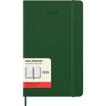 Moleskine Kalender 12M Daily 2026 Hardcover Large Myrtle Green