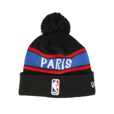 New Era - NBA Svart pom Beanie - NBA Paris Game Logo Beanie Black Pom @ Hatstore