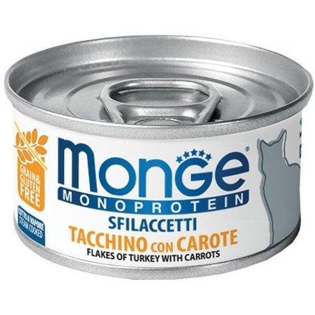 Monge Monoprotein Sfilaccetti Tacchino Con Carote Cibo Umido Per
