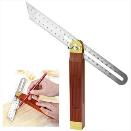 Rustfritt stål og tre snekker vinkel 200mm håndtak vinkel 0 til 360 grader holdbar snekker firkanter dobbeltsidig stige for ingeniør tegner bil