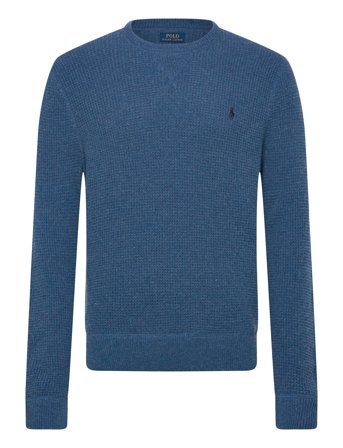 Polo Ralph Lauren Waffle-Knit Wool-Cotton Sweater - Blue - XXL