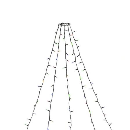 Konstsmide 6481-520 Juletreslynge frostet LED, farget, grønn kabel 240 cm, Belysning
