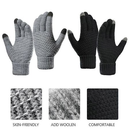Moteriktige strikkehansker, imitert kasjmir-materiale for menn og kvinner, vintervarme, 2 par