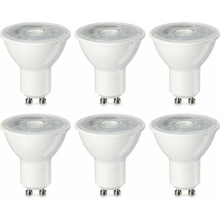 GU10 LED Dæmpbar Pære, LED Spot Type, 6W, Varmt Hvidt 3000 Kelvin 350 Lumen, Pakke med 6