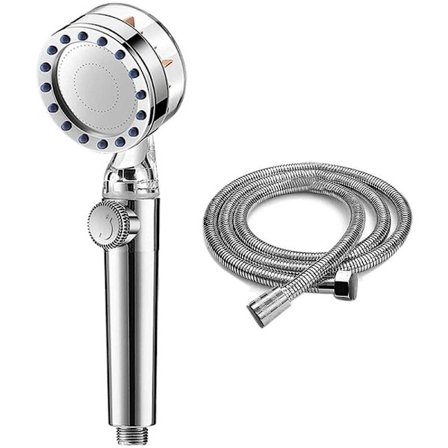 Brusehoved og slange (1,5 m), universel udskiftning håndbruserhoveder til at øge brusehovedet, med justerbar