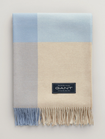 GANT Pledd Check Merino Fresh-Blue 130x180