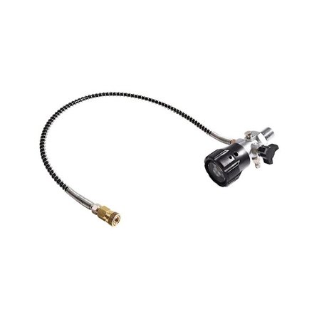 CO2-tank med komprimerad luft, DIN-ventil, mätare och fyllningsstation, 6000 psi högt tryck, 6 mm snabbkoppling