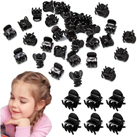 60 st Mini hårklämmor, plastklämmor för hår, klämmor för flickor och kvinnor, svarta klor
