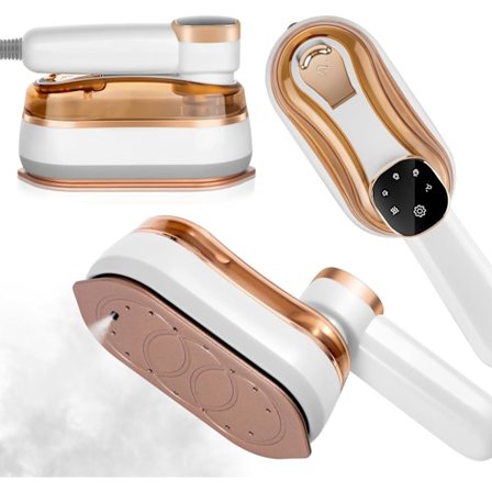 Bærbar Dampstryger, 1200W Mini Dampstryger med LCD-Skærm, Håndholdt Tøjstryger med 5 Tilstande, Hurtig Opvarmning Dampstryger