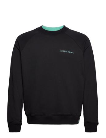 Unisex Crewneck Sweatshirt In Organic Cotton Sweat-shirt Genser Svart Scotch & Soda