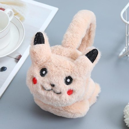 Pikachu Plys Ørevarmere: Bløde Fleece Pokémon-Tema Fluffy Vinter Ørevarmere – Gave til Fans & Hyggeligt Koldt Vejr Udstyr
