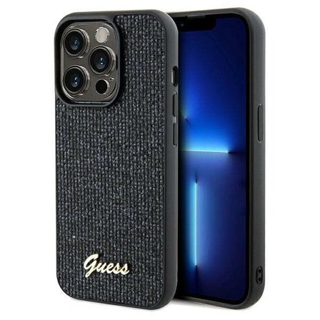 Guess Disco Metal Script-fodral för iPhone 14 Pro - svart