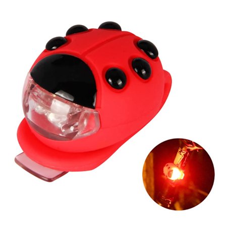 LED Cykel Fram Bak Lampa Barn Balans Scooter Lampa Barnvagn Strålkastare Söt Mini Silikon Bug Cykellampa