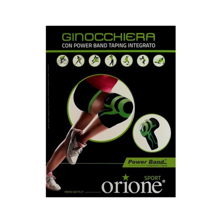 Orione Ginocchiera Nera Con Power Band Taping Integrato Taglia L