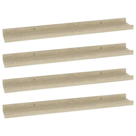 Vidaxl Vägghyllor 4 St Sonoma-ek 60x9x3 Cm Brun