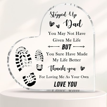 Stefpappa Gåvor Uppgraderad Pappa Plakett 10x10 cm Fars Dags Presenter till Stefpappa Födelsedagspresenter