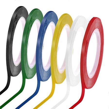 6 ruller 1/8 Whiteboard Tape Tynd White Board Tape Linjer Pinstripe Dry Erase Art Tape Elektrisk Tape, 108 fod pr. rulle