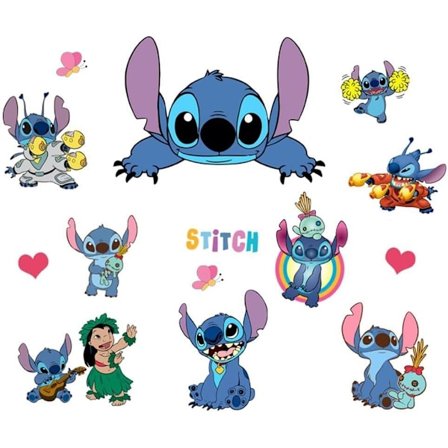 Lilo og Stitch Veggdekor Barn Tegneserie Veggkunst Stitch Vegg