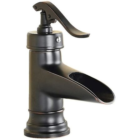 Vask Armaturer, Antik Messing Vask Blandingsbatteri Vintage Retro Stil Varmt Og Koldt Badeværelse Vask Armatur Blandingsbatteri, Sort