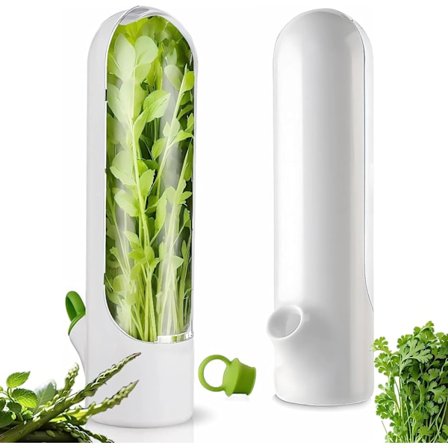 Urtebevarer for kjøleskap, Fresh Herb Keeper for koriander, persille, asparges, mynte, holder grønnsaker i 2-3 uker (1 stk)