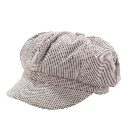 Visor Beret Cap Retro Britisk Stil Peaked 8 Panel Koldt Resistent Corduroy Kvinder Oktagonal Newsboy Cabbie Maler Hat (FMY)