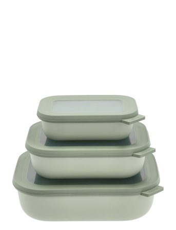 Mepal Rekt. Skålesæt M.låg Cirqula Høj 3 Stk. - Green - ONE SIZE
