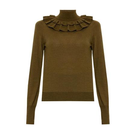 Ulla Johnson ‘Jean’ ruffled turtleneck sweater Grøn, Dame