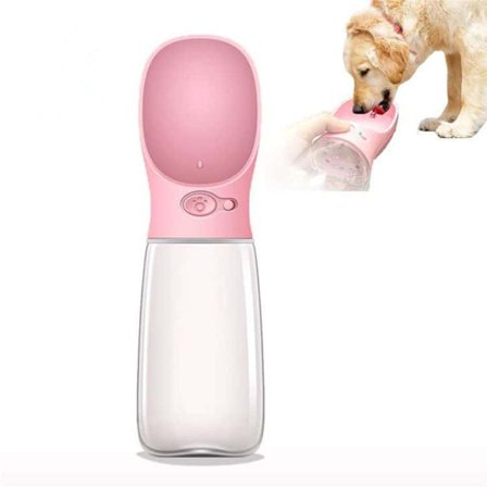 Hund Vattenflaska Bärbar Reseflaska Hund Katt Husdjur Resevatten Dryckesflaska (Rosa)