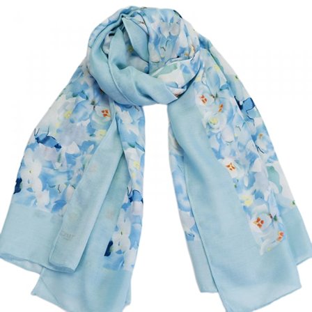 Skjerf for kvinner - Blomstermønster for vår, høst og vinter