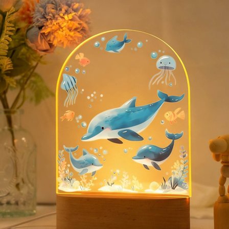 Sea World Nattlampa för Babyflicka, Födelsedagspresent, Sovrumsbordsdekor, Julklapp till Barn