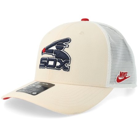 Nike MLB - Beis trucker Gorra - Chicago White Sox Dri-fit Rise Natural/Red/White Trucker @ Hatstore