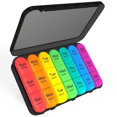 4 gånger om dagen, Iave 7 dagars pillerorganisator med 28 fack