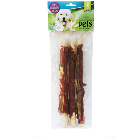 2 pets - Dogsnack Duck tyggebein 28 cm/3 stk. - Hund - Hundegodbiter & tyggebein - Tyggeruller & tyggepinner - ZOO.no