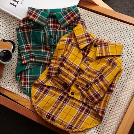 Hundkläder rutnät teddy Belomefa Fighting cat skjorta tunn sma