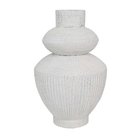 Dekorativ Mgo-vase, hvidgrå, 29x29x46 cm