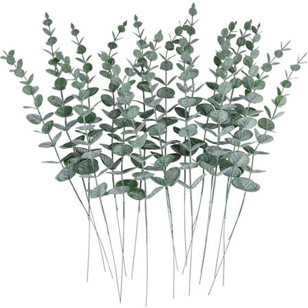 24 stk. Eucalyptus Stængler Dekoration Kunstige Eucalyptus Blade Faux Greenery Grene