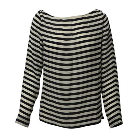 Ralph Lauren Striped Long Sleeve Topp vit, Dam, Dam, Storlek: L