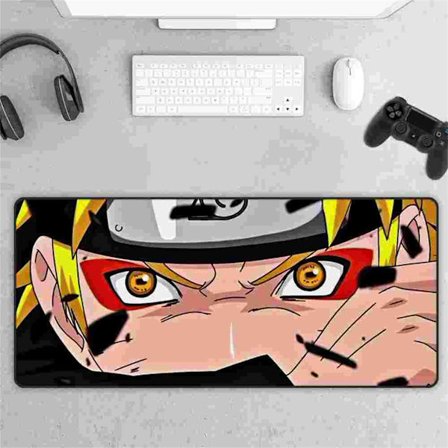 Musmatta med tecknad mus, halkfri och vattentät, för datormus, hemmakontor, spel, 90 x 40 cm / 35 x 16 tum