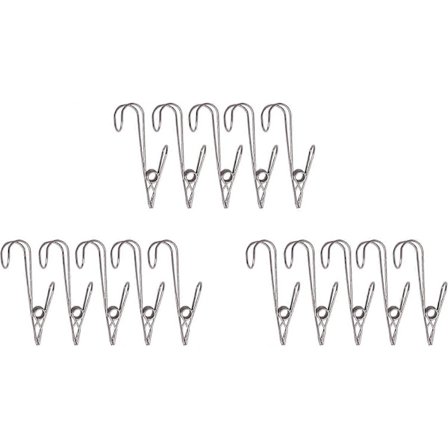 15-pak Metal Klemmer med Krog til Kontor Badeværelse Køkken m.m.
