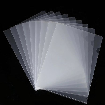 /EA/10-pakning A4 Transparente Plastlommer, Gjennomsiktige Plastmapper med Åpen Topp og Side, for Filbeskyttelse for Rapport, Presentasjon