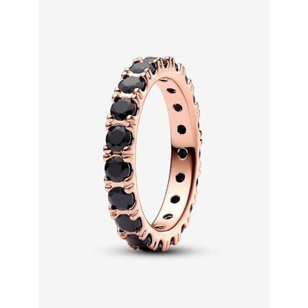 Pandora - Sort glitrende rad evighetsring - 14k roségullbelegg