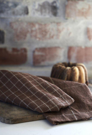 Jakobsdals Lunnevik Stoffservietter Brunrutet 4pk